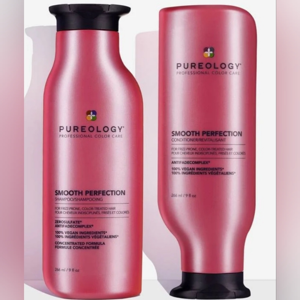 NWT FULL DUO PUREOLOGY SMOOTH PERFECTION SHAMPOO 266ML CONDITIONER 266ML Vegan